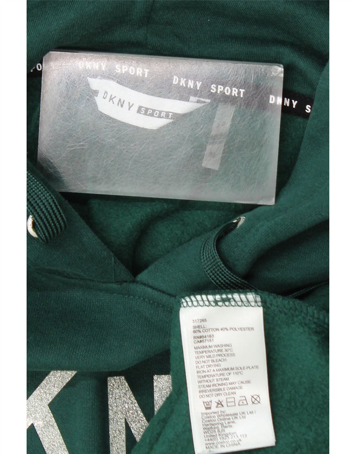 Męski sweter z kapturem Dkny z grafiką, średnio zielony, bawełniany