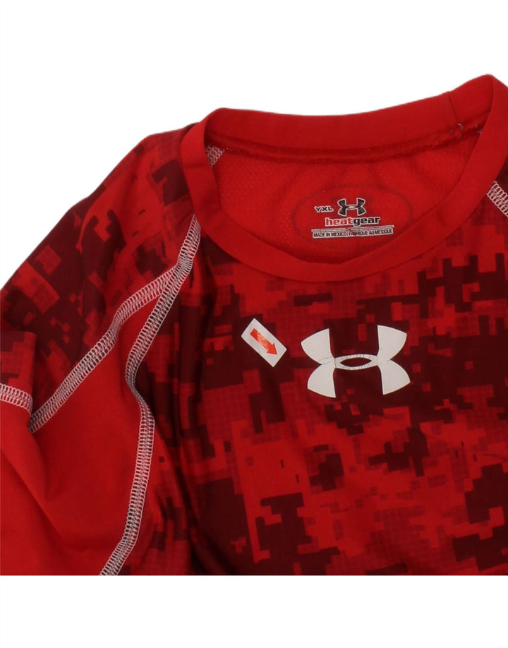 Chłopięcy top z długim rękawem UNDER ARMOUR Heat Gear Graphic, 13-14 lat, XL, czerwony