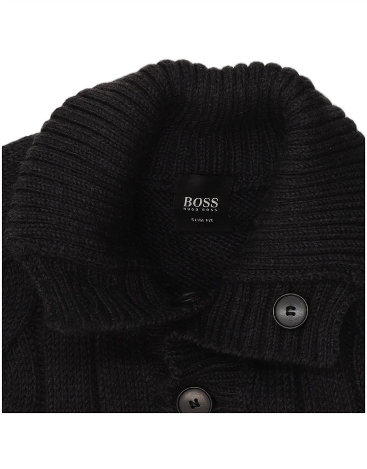 Męski sweter Hugo Boss Slim Fit z guzikami pod szyją XL, szary