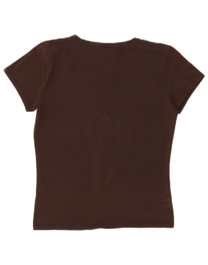 T-shirt damski MASSIMO DUTTI Top UK 14, duży, brązowy, bawełniany