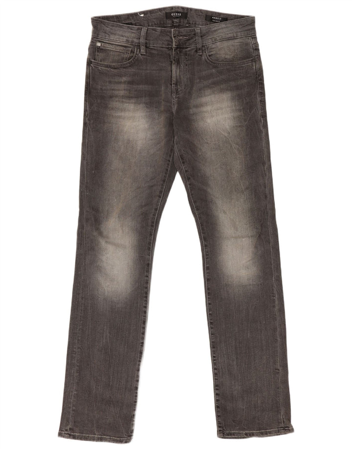 Jeansy Guess Męskie Anioły W30 L32 Szare Bawełniane