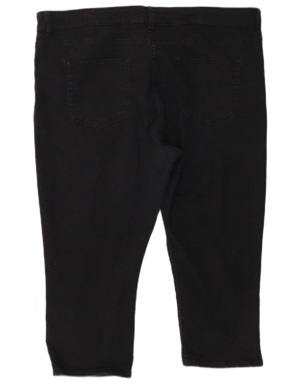 Marks & Spencer Damskie dżinsy Capri z wysokim stanem UK 20 2XL W38 L21 Czarne