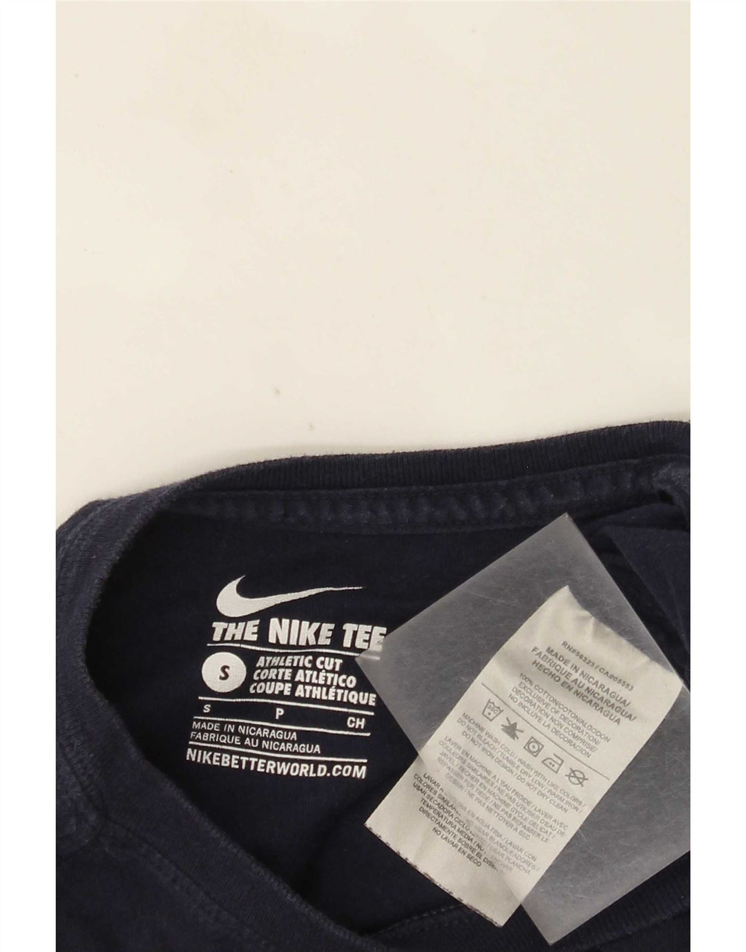Męski T-shirt Nike o sportowym kroju, mały, granatowy, bawełniany
