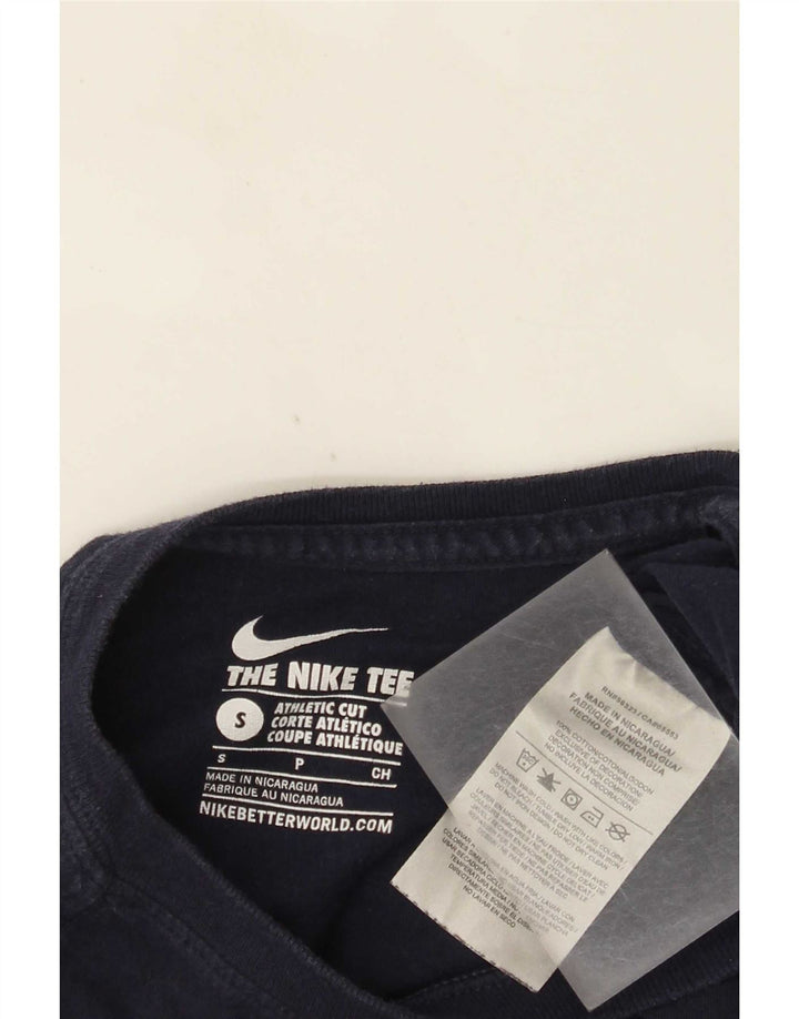 Męski T-shirt Nike o sportowym kroju, mały, granatowy, bawełniany