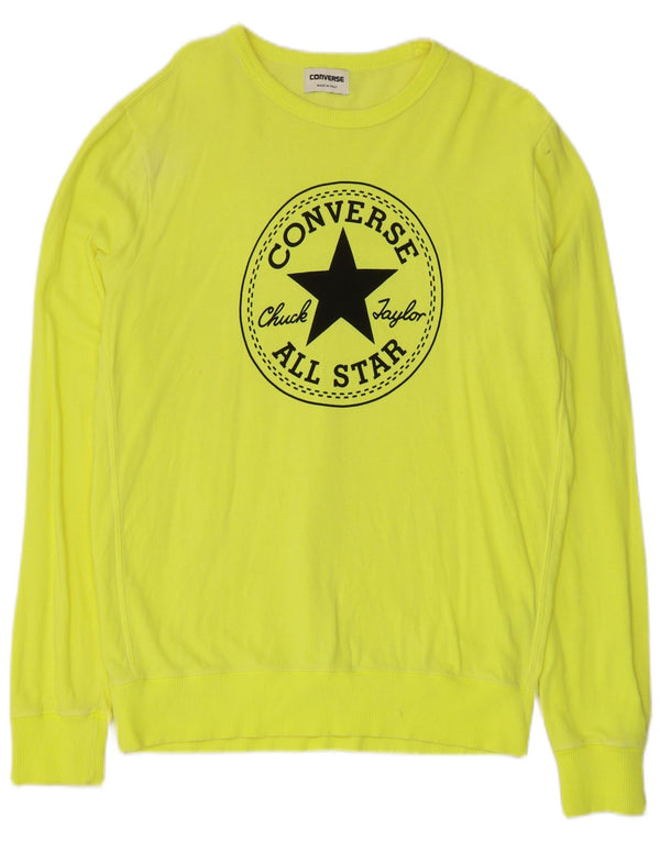 Converse Męski sweter z grafiką Chuck Taylor, średniożółty, bawełniany
