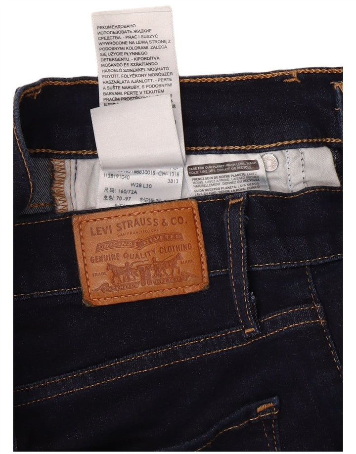 Damskie proste dżinsy LEVI'S 724 z wysokim stanem W28 L26 Granatowa bawełna