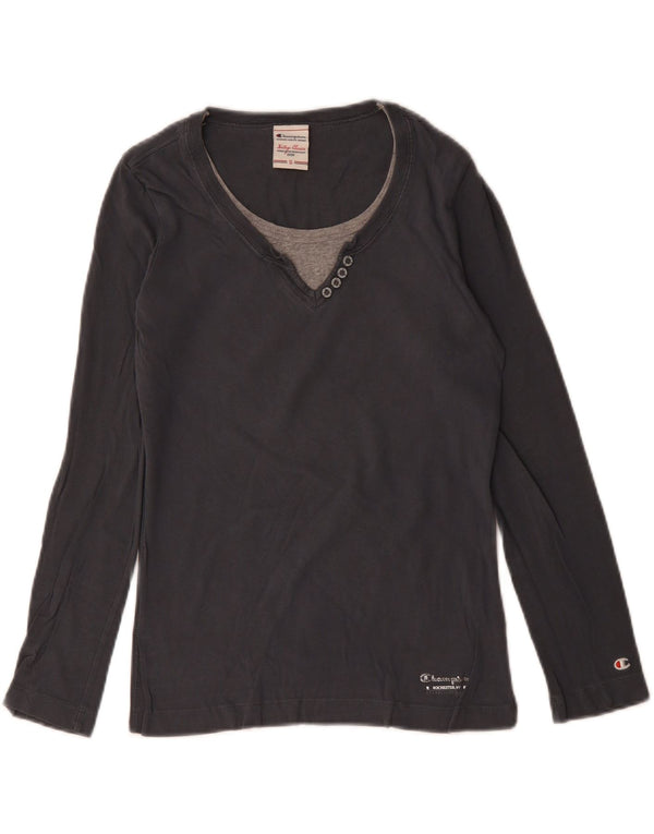 Top damski CHAMPION Heritage Classics z długim rękawem, UK 10, mały, szary, bawełniany