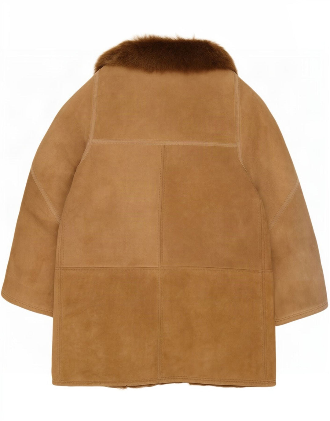 Vintage damska kurtka shearling IT 48 XL brązowa