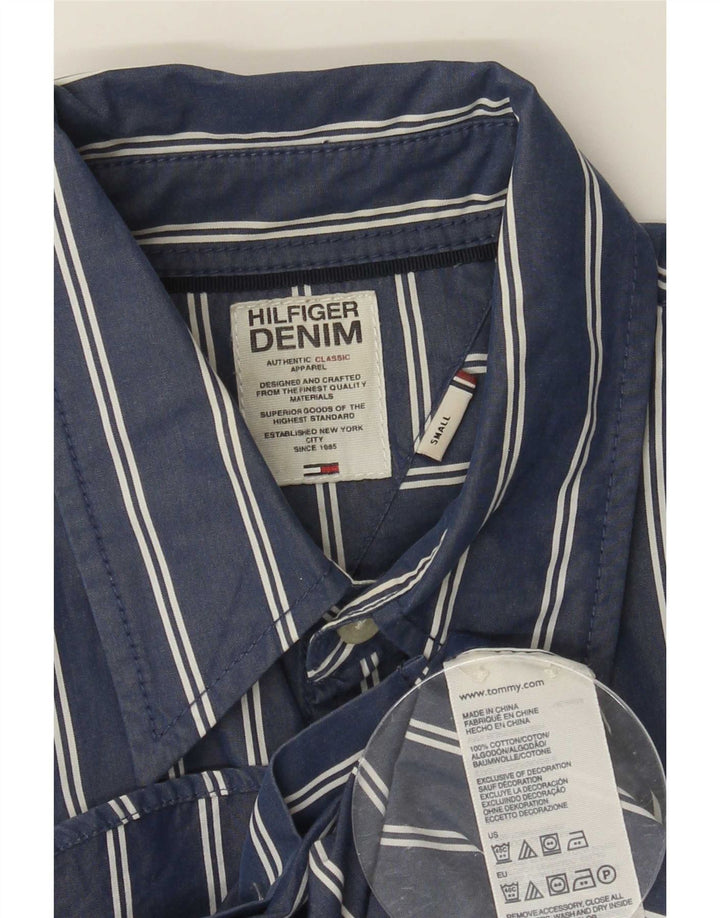 Koszula męska Tommy Hilfiger, mała, bawełniana w niebieskie paski