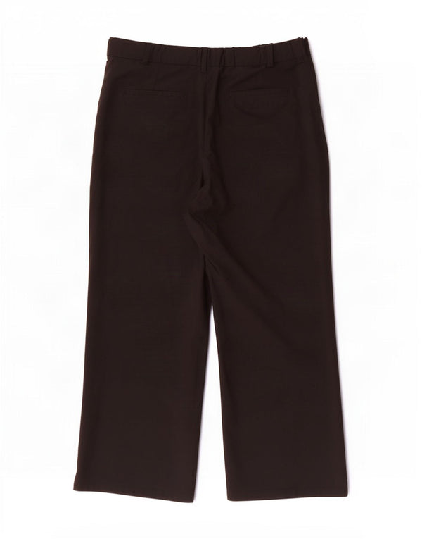 Damskie spodnie chino z wysokim stanem i szeroką nogawką Zara 2XL W34 L29 Czarny poliester