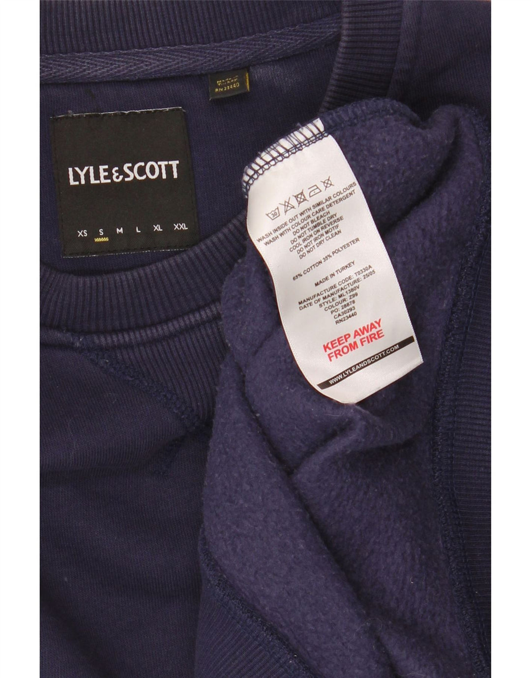 Męska bluza dresowa Lyle & Scott, mała, granatowa, bawełniana