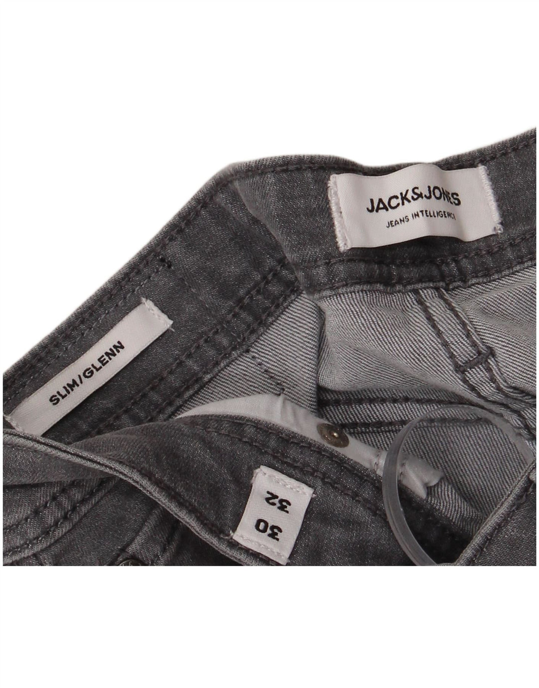 JACK & JONES Męskie jeansy GLENN Slim W30 L32 Szara bawełna
