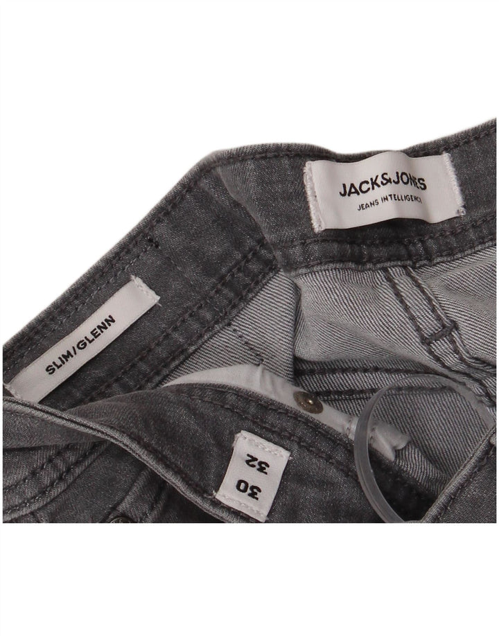 JACK & JONES Męskie jeansy GLENN Slim W30 L32 Szara bawełna