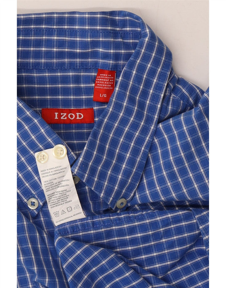 IZOD Mens Shirt Large Blue Check Cotton Vintage Izod and Second-Hand Izod from Messina Hembry 