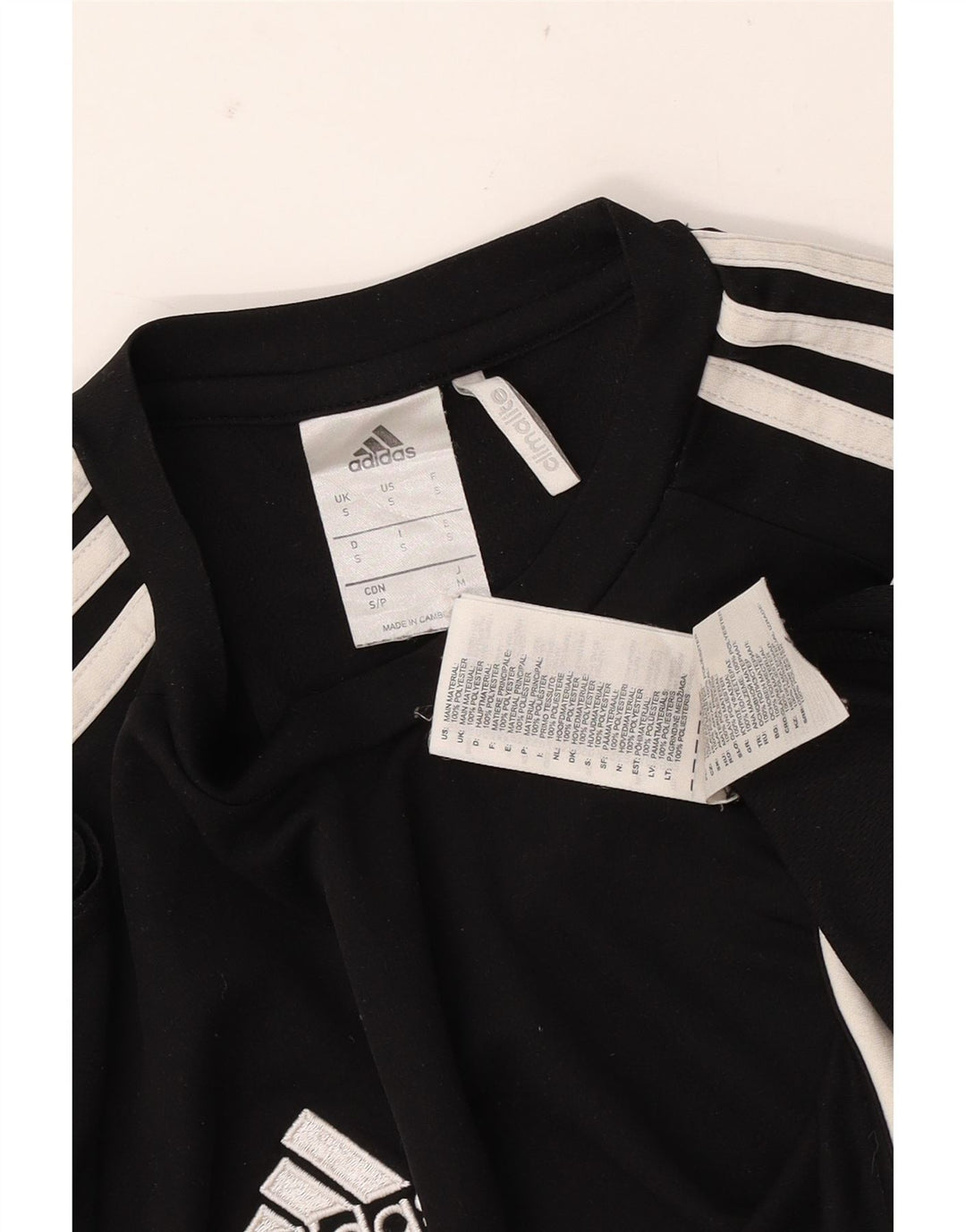 Męski T-shirt ADIDAS Climalite, mały, czarny poliester z blokami kolorów