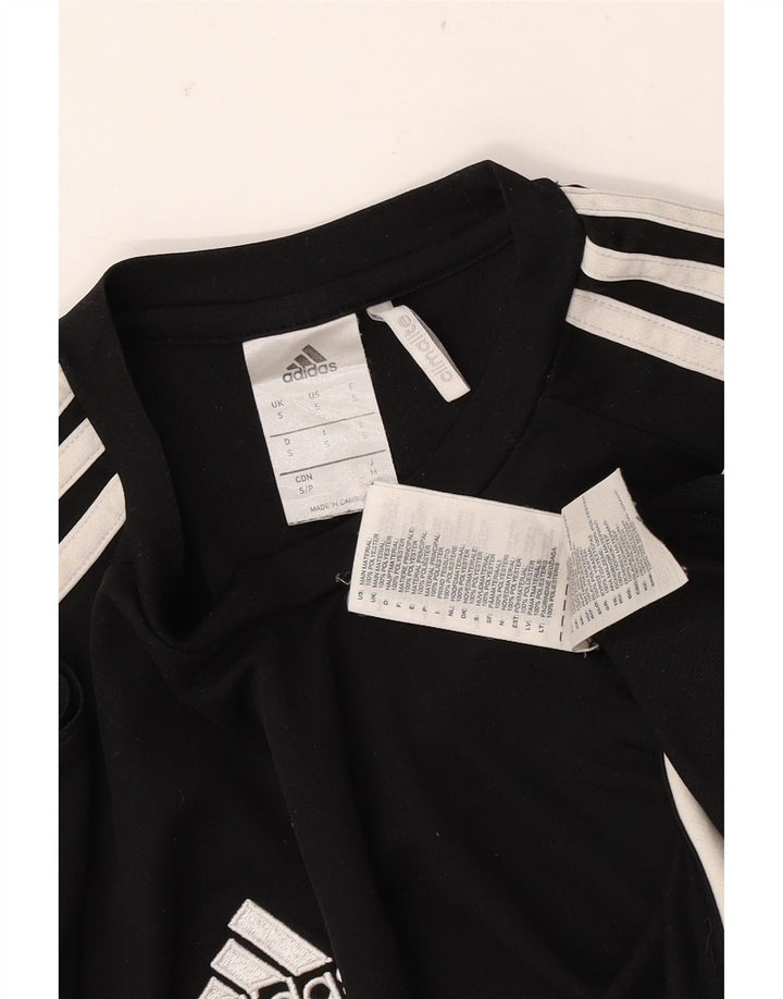 Męski T-shirt ADIDAS Climalite, mały, czarny poliester z blokami kolorów