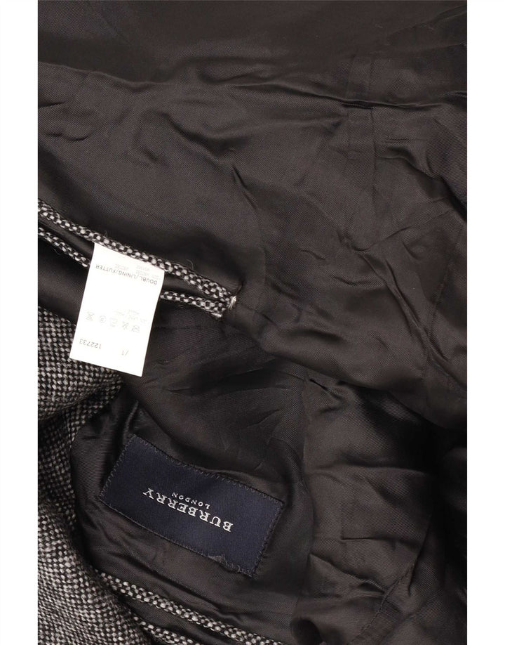 Męska marynarka zapinana na 2 guziki Burberry UK 40, duża, szara, wełniana nakrapiana