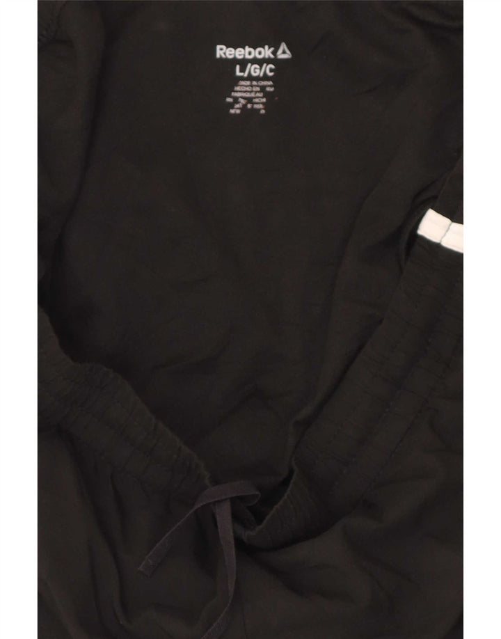 Damskie spodenki sportowe Reebok Regular, duże, czarne, z blokami kolorów