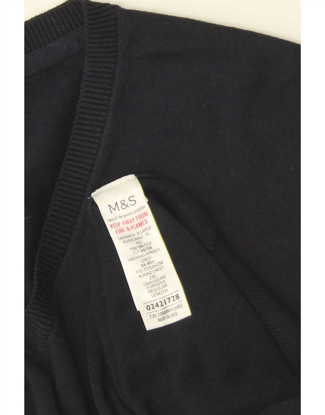 Marks & Spencer Męski podkoszulek XL z kamizelką XL, granatowy, bawełniany