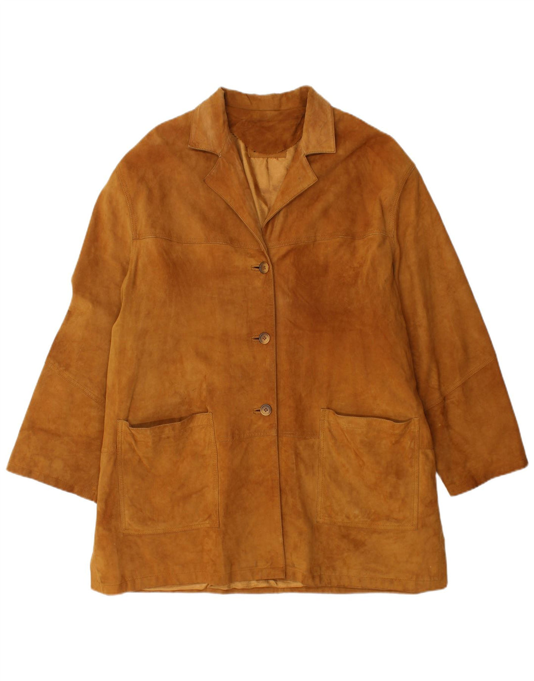 Zamszowa kurtka damska VINTAGE UK 18 XL, brązowa skóra