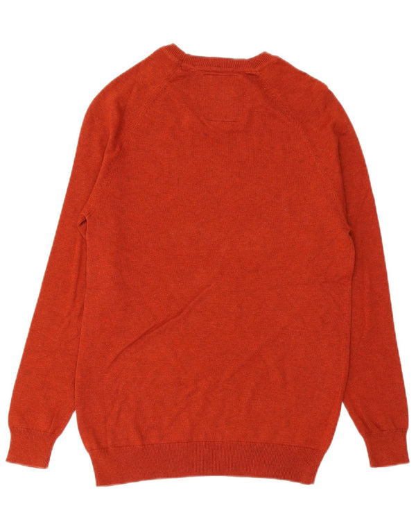 Męski sweter z dekoltem w łódkę Superdry, mały, pomarańczowy, bawełniany