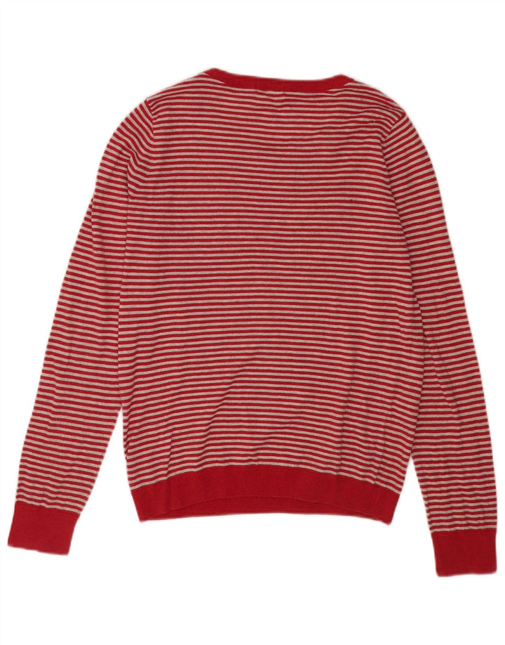 Damski sweter Lacoste z okrągłym dekoltem, rozmiar 38, średnie czerwone paski