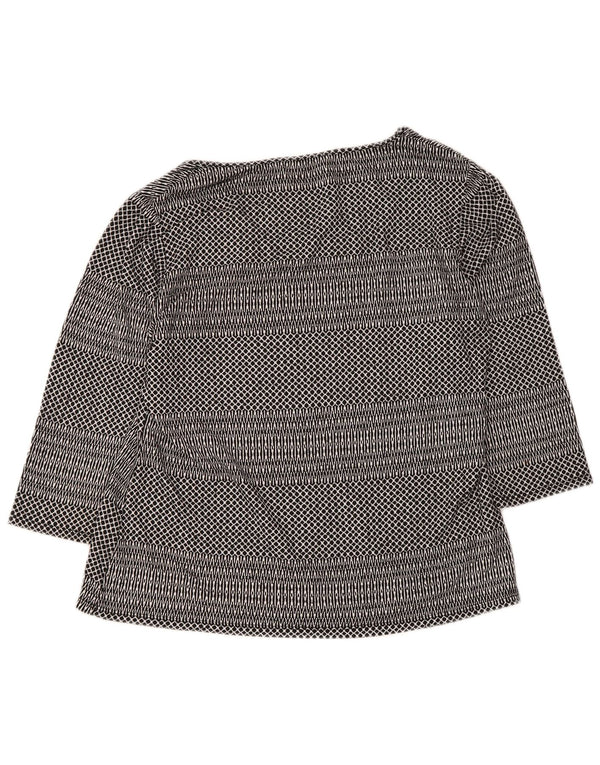Damski top M&Co z rękawem 3/4, UK 18 XL, czarna, geometryczna wiskoza