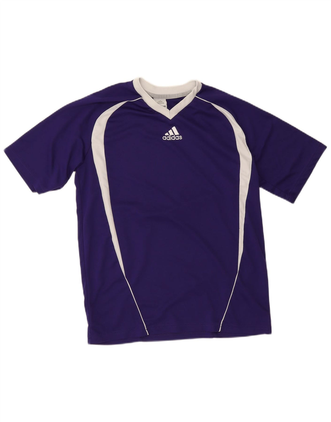 Adidas Męski T-shirt Top Mały Fioletowy Poliester z blokami kolorów