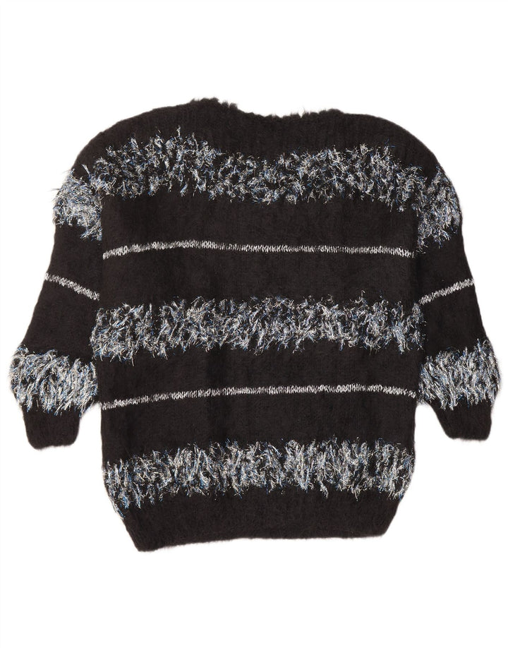 Sweter damski VINTAGE z dekoltem w łódkę UK 18 XL w czarne paski