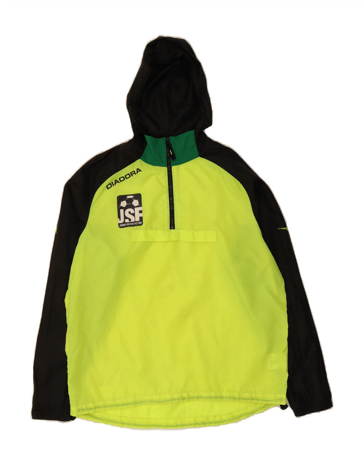 DIADORA Mens Hooded Pullover Rain Jacket UK 36 Small Yellow Colourblock Vintage Diadora and Second-Hand Diadora from Messina Hembry 