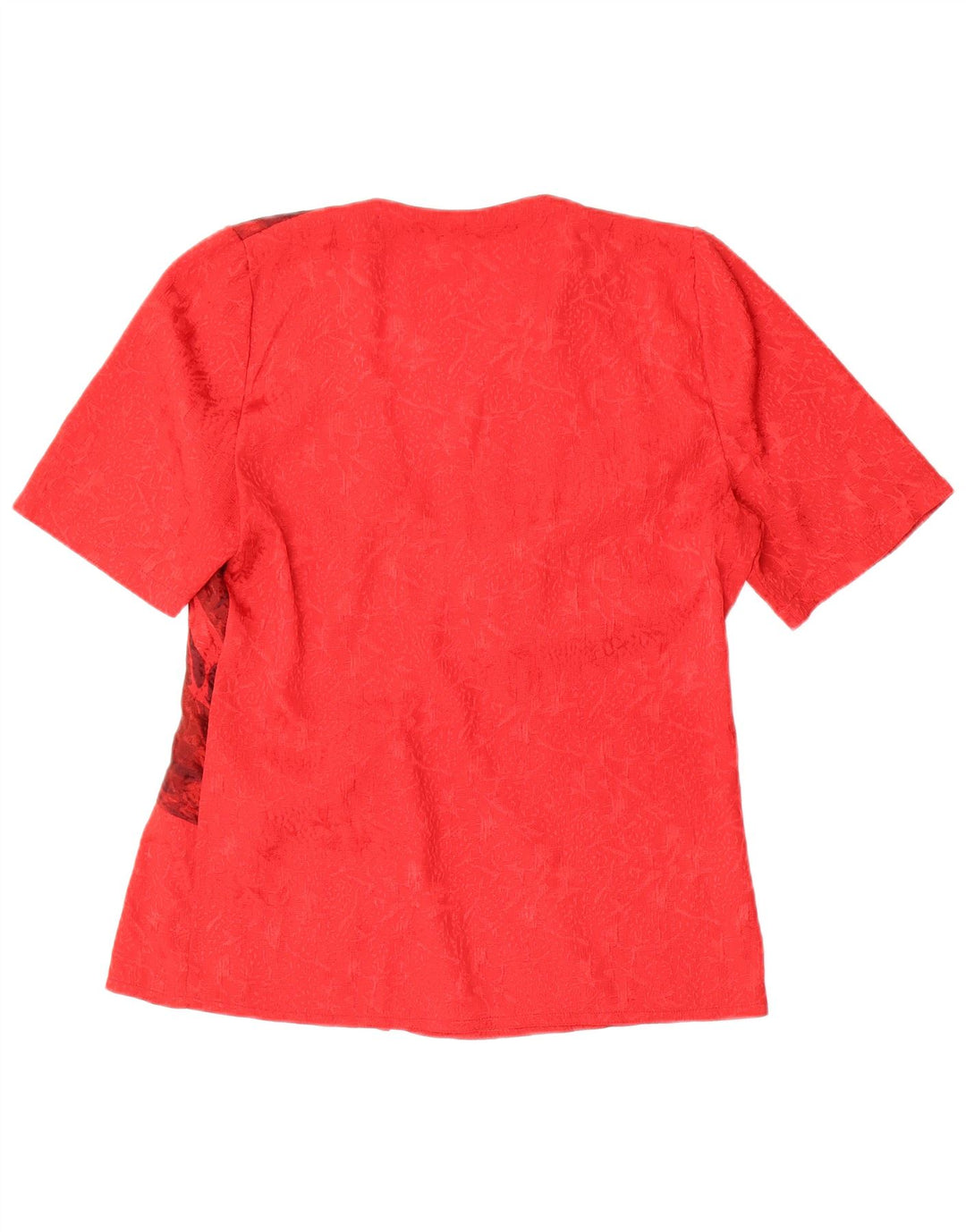 Bluzka damska Vintage Top UK 16, duża, czerwona w kwiaty