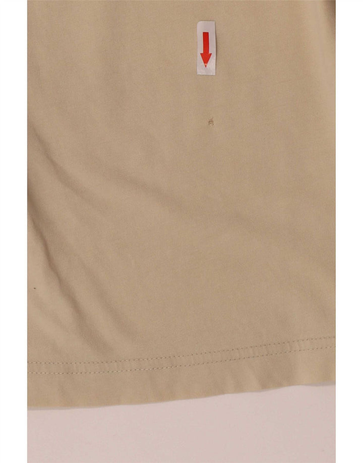 T-shirt męski Kappa Top, mały, beżowy, bawełniany z blokami kolorów