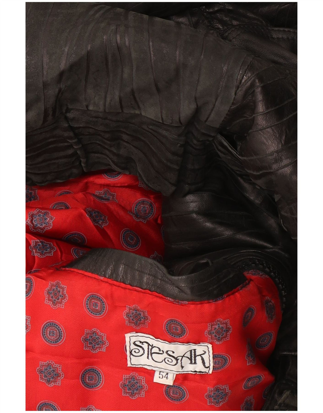 Damska kurtka skórzana typu bomber w stylu vintage IT 54 3XL w czarne paski