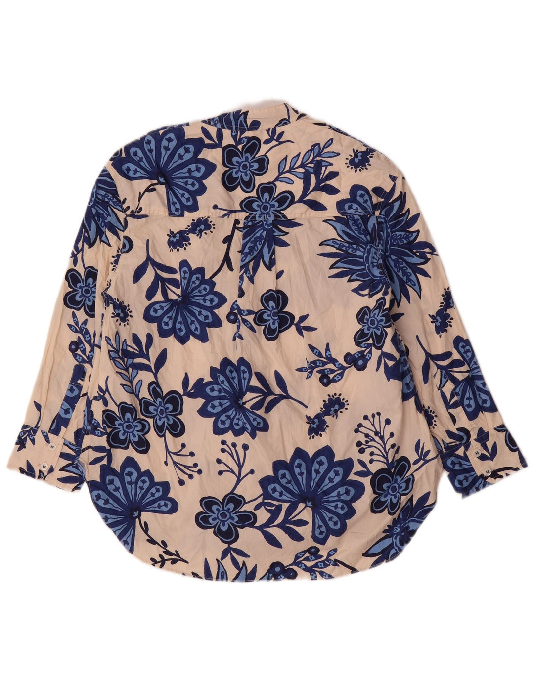 Damska koszula oversize Zara UK 6 XS, beżowa, bawełniana w kwiaty