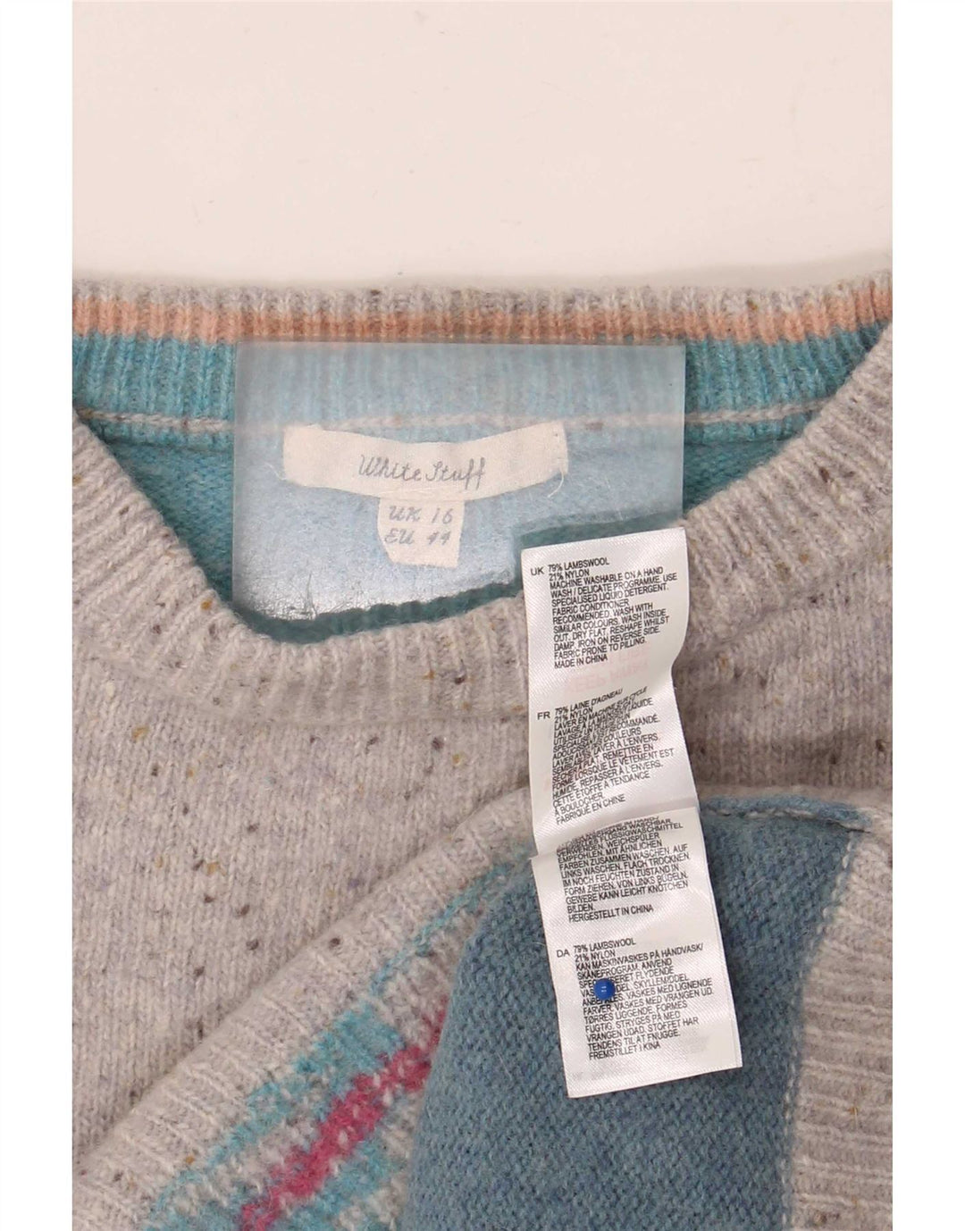 Damski sweter z okrągłym dekoltem White Stuff UK 16, duży, wielokolorowy