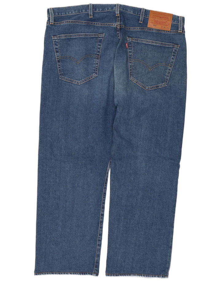 Męskie dżinsy Levi's 501, krótkie, proste, W38 L25, niebieska bawełna