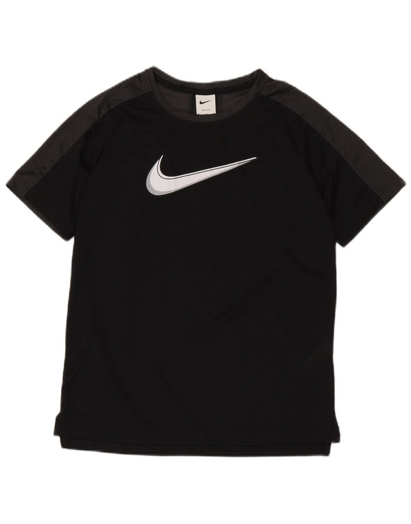 Chłopięcy T-shirt Nike Dri Fit z grafiką, 13-14 lat XL, czarny, blok kolorów