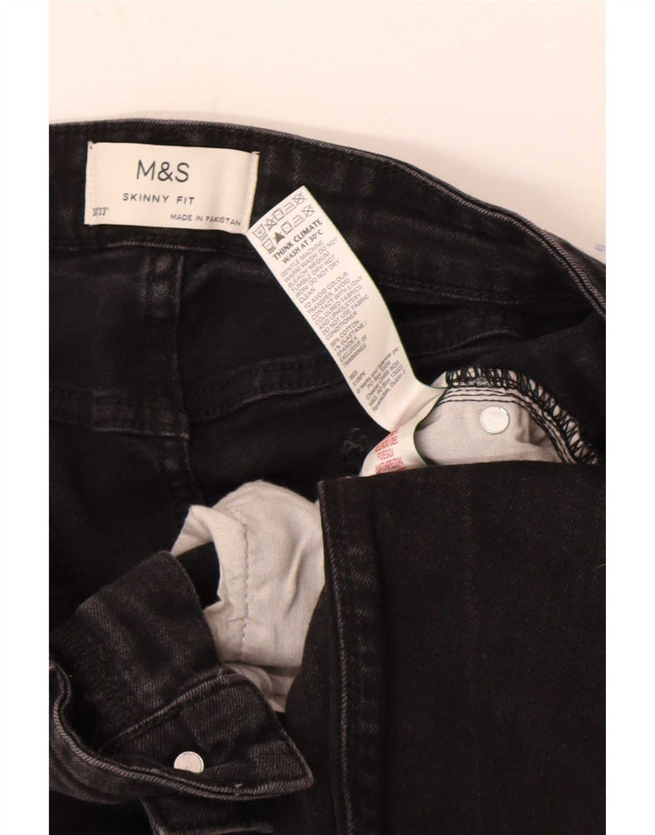 Marks & Spencer Damskie Obcisłe Dżinsy W34 L33 Czarne Bawełniane