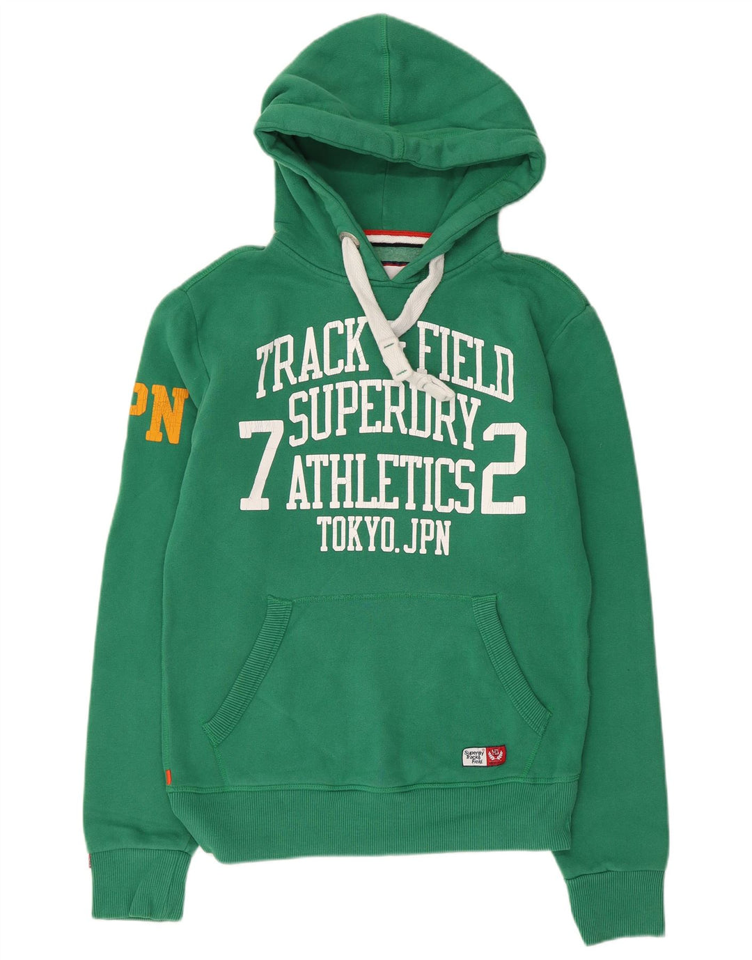 Męski sweter z kapturem Superdry z grafiką, mały, zielony, bawełniany