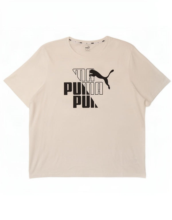Męska koszulka z grafiką Puma Top 2XL Biała bawełna