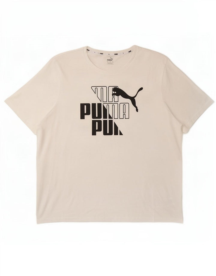 Męska koszulka z grafiką Puma Top 2XL Biała bawełna