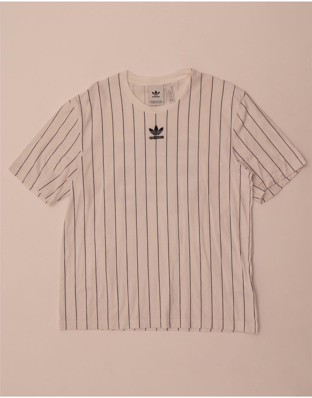 Męska koszulka z grafiką Adidas, średnia, bawełniana w białe paski