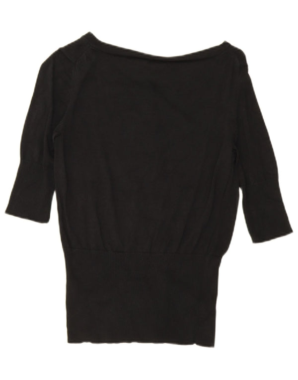 Damski sweter rozpinany Massimo Dutti z krótkim rękawem UK 14, duży, czarny jedwab