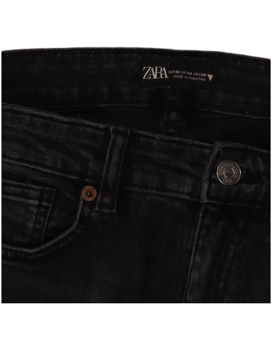 Damskie jeansy Bootcut Zara EU 36 XS W26 L25 Czarne bawełniane