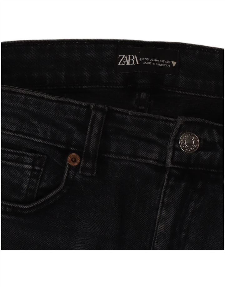 Damskie jeansy Bootcut Zara EU 36 XS W26 L25 Czarne bawełniane