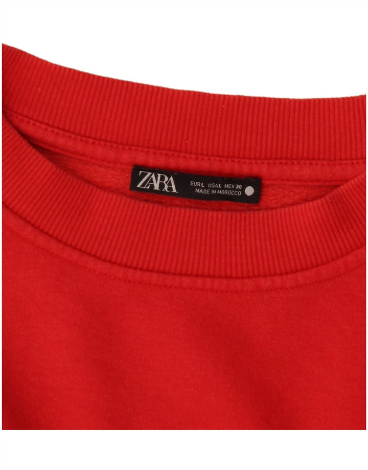 Sweter damski Zara UK 16, duży, czerwony