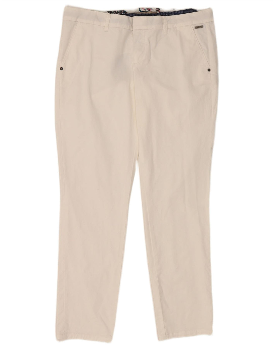 Spodnie Guess Damskie Berta Slim Fit Chino W34 L29 Białe