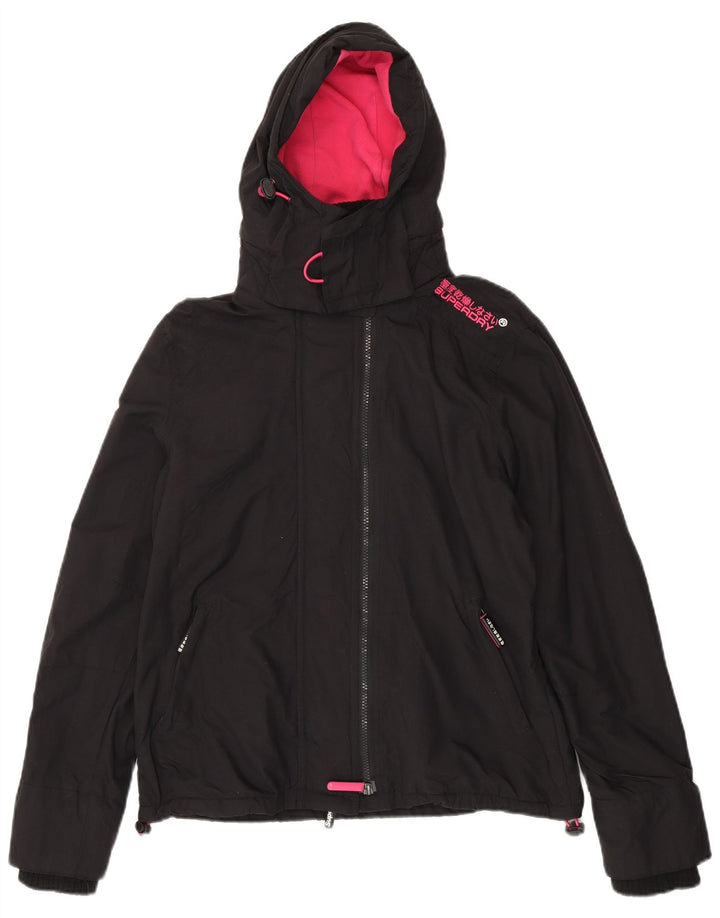 Damska kurtka wiatrówka Superdry Graphic UK 14, duża czarna