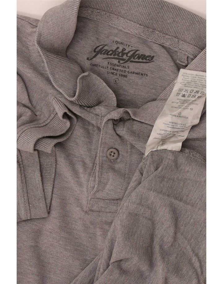 Męska koszulka polo Jack & Jones, duża, szara, bawełniana