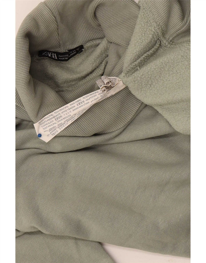 Bluza damska Zara Crop Sweter UK 14 Średnia zielona bawełna